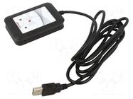 RFID reader; 4.3÷5.5V; USB; antenna; Range: 100mm; 88x56x18.5mm ELATEC