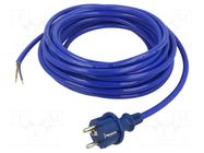 Cable; 3x1.5mm2; CEE 7/7 (E/F) plug,wires,SCHUKO plug; PUR; 10m PLASTROL