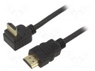 Cable; HDMI plug,HDMI plug 270°; PVC; 1m; black; 30AWG; Core: CCS Goobay