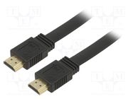 Cable; HDCP 2.2,HDMI 2.0,flat; HDMI plug,both sides; PVC; 1.5m Goobay