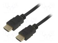Cable; HDMI plug,both sides; PVC; HDMI 1.4; 3m; black; black QOLTEC
