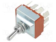 Switch: toggle; Pos: 2; 4PDT; ON-ON; 9A/250VAC; 20A/30VDC; S; panel NKK SWITCHES