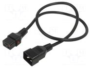 Cable; IEC C19 female,IEC C20 male; 1m; with IEC LOCK locking SCHAFFNER / TE Connectivity