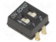 Switch: DIP-SWITCH; Poles number: 2; ON-OFF; 0.025A/24VDC; Pos: 2 C&K