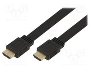 Cable; HDCP 2.2,HDMI 2.0; HDMI plug,both sides; PVC; 5m; black Goobay