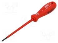 Screwdriver; insulated; slot; 3,0x0,5mm; Blade length: 100mm UNIOR