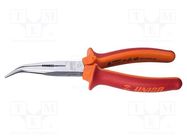 Pliers; side,cutting,curved,half-rounded nose; 200mm UNIOR