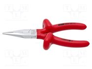 Pliers; insulated,half-rounded nose; 160mm; 506/1VDEDP UNIOR