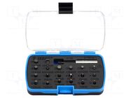 Kit: screwdriver bits; plastic box; Holder: C6,3mm; 1/4"; 21pcs. UNIOR