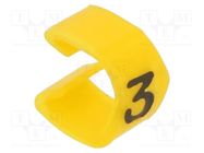 Markers; Marking: 3; 4÷5mm; PVC; yellow; -30÷80°C; push-in; CLI O WEIDMÜLLER