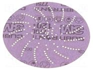 Sanding plate; 125mm; Granularity: 120; with holes; Mounting: bur 3M