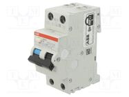 RCBO breaker; Inom: 6A; Ires: 30mA; Poles: 1+N; 230VAC; IP20; DS200 ABB