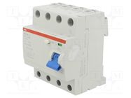 RCD breaker; Inom: 40A; Ires: 300mA; Max surge current: 5000A; IP20 ABB