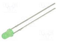 LED; 3mm; green; 100÷150mcd; 30°; Front: convex; 5V; No.of term: 2 OPTOSUPPLY