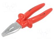 Pliers; insulated,universal; carbon steel; 220mm; 406/1VDEDP UNIOR