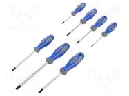 Kit: screwdrivers; Torx® with protection; 7pcs. KING TONY