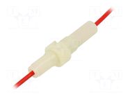 Fuse holder; 6.3x32mm; Imax: 15A; Contacts: brass; Leads: cables OPTIFUSE