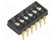 Switch: DIP-SWITCH; Poles number: 6; ON-OFF; 0.025A/24VDC; Pos: 2 C&K
