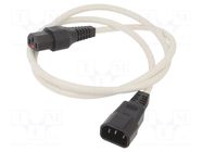 Cable; IEC C13 female,IEC C14 male; 1m; with IEC LOCK locking SCHAFFNER / TE Connectivity