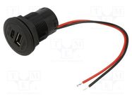 USB power supply; USB A socket,USB C socket; Inom: 3A; 5V/3A PRO CAR