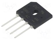 Bridge rectifier: single-phase; Urmax: 1kV; If: 4A; Ifsm: 140A; flat DC COMPONENTS