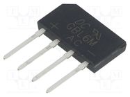 Bridge rectifier: single-phase; Urmax: 1kV; If: 6A; Ifsm: 150A; flat DC COMPONENTS