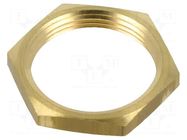 Nut; M12; brass; 15mm; Thread: metric; Pitch: 1.5; Plating: nickel FIBOX