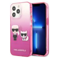 Karl Lagerfeld Gradient Ikonik Karl&amp;Choupette Case for iPhone 13 Pro / iPhone 13 - Pink, Karl Lagerfeld