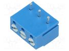 PCB terminal block; straight; 5mm; ways: 3; on PCBs; terminal; blue XINYA
