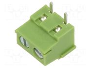 Connector: PCB terminal block; terminal; straight; on PCBs; green XINYA