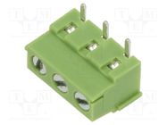 PCB terminal block; straight; 5mm; ways: 3; on PCBs; terminal XINYA