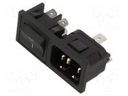 Connector: AC supply; socket; male; 10A; 250VAC; C14 (E); IEC 60320 BULGIN