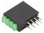 LED; in housing; No.of diodes: 4; green; 2mA; Lens: diffused; 100° BIVAR