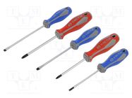 Kit: screwdrivers; Phillips,slot; 5pcs. KING TONY