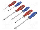 Kit: screwdrivers; for impact,assisted with a key; 6pcs. KING TONY