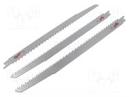 Hacksaw blade; wood,reciprocating saw; 300mm; 6teeth/inch; 3pcs. Milwaukee