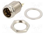 Socket; XLR mini; male; PIN: 5; for panel mounting,rear side nut REAN