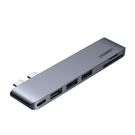 Ugreen multifunctional HUB 2x USB Type C to 3x USB 3.0 / TF / SD / USB Type C for MacBook Pro / Air gray (CM251 60560), Ugreen