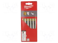 Hacksaw blade-set; wood,laminate,chipboard; 105mm; 5pcs. Milwaukee