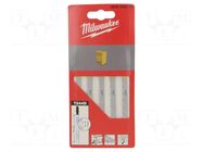 Hacksaw blade-set; wood; 75mm; 5pcs; Kind of holder: T Milwaukee
