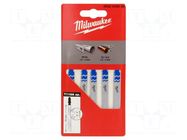Hacksaw blade-set; metal; 66mm; 5pcs; Kind of holder: T Milwaukee