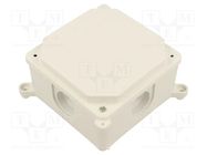 Enclosure: junction box; X: 103mm; Y: 103mm; Z: 60mm; wall mount JONEX