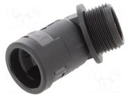 45° angled connector; Thread: metric,outside; polyamide 6; black PMA