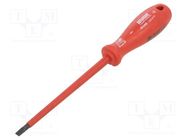 Screwdriver; insulated; slot; 5,5x1,0mm; Blade length: 125mm UNIOR