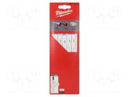 Hacksaw blade-set; universal; 155mm; 5pcs; Holder: T Milwaukee