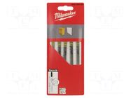 Hacksaw blade-set; wood; 105mm; 5pcs; Kind of holder: T Milwaukee