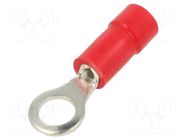 Tip: ring; #10; Ø: 5mm; 0.5÷1mm2; crimped; for cable; insulated; red PANDUIT