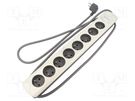 Extension lead; 3x1.5mm2; Sockets: 8; white-grey; 1.8m; 16A QOLTEC
