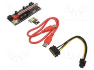 Riser; USB 3.0; red; Application: Bitcoin Miner; 500mm QOLTEC