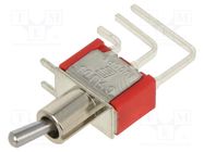Switch: toggle; Pos: 2; SPDT; ON-ON; 2A/250VAC; 5A/28VDC; 100; THT E-SWITCH